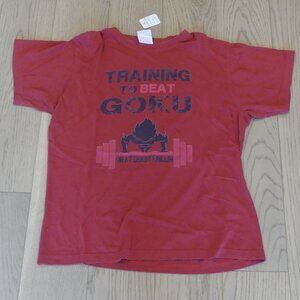 Dragon Ball Z Training to Beat Goku Anime Graphic Red T-Shirt Medium DBZ